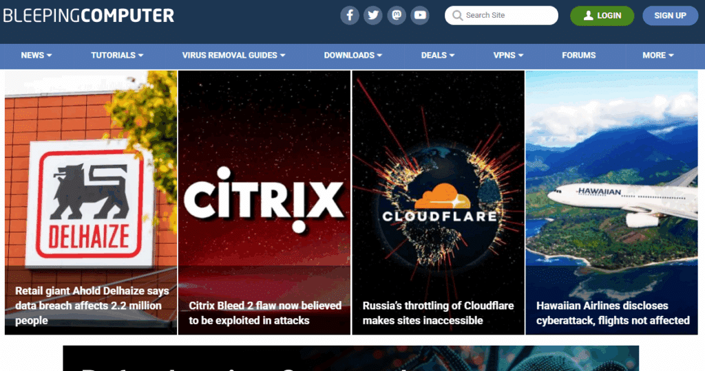 Meilleures newsletter cybersécurité - Bleeping Computer