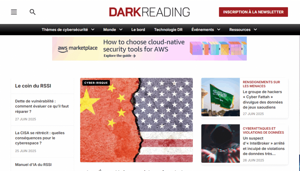 Meilleures newsletters cybersécurité - Dark Reading