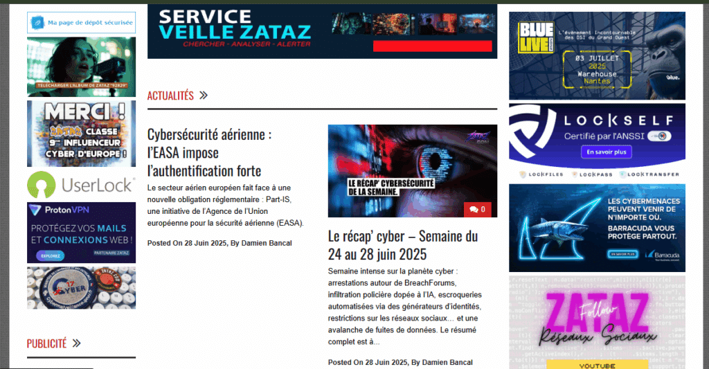 Meilleures newsletter cybersécurité - Zataz
