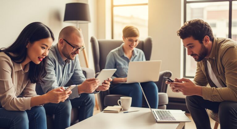L'image montre une groupe de personnes entrain de deviner le successeur du mot de passe