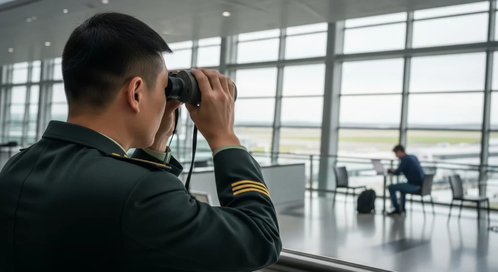 Un agent chinois espionner un européen