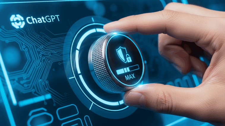 une icône de bouclier et de cadenas augmentant le niveau de sécurité de chatgpt jusqu'à MAX