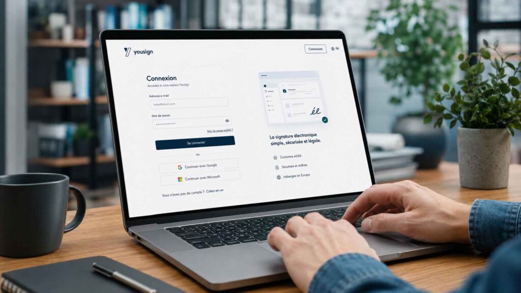 Yousign connexion étapes d'accès à l'espace client officiel